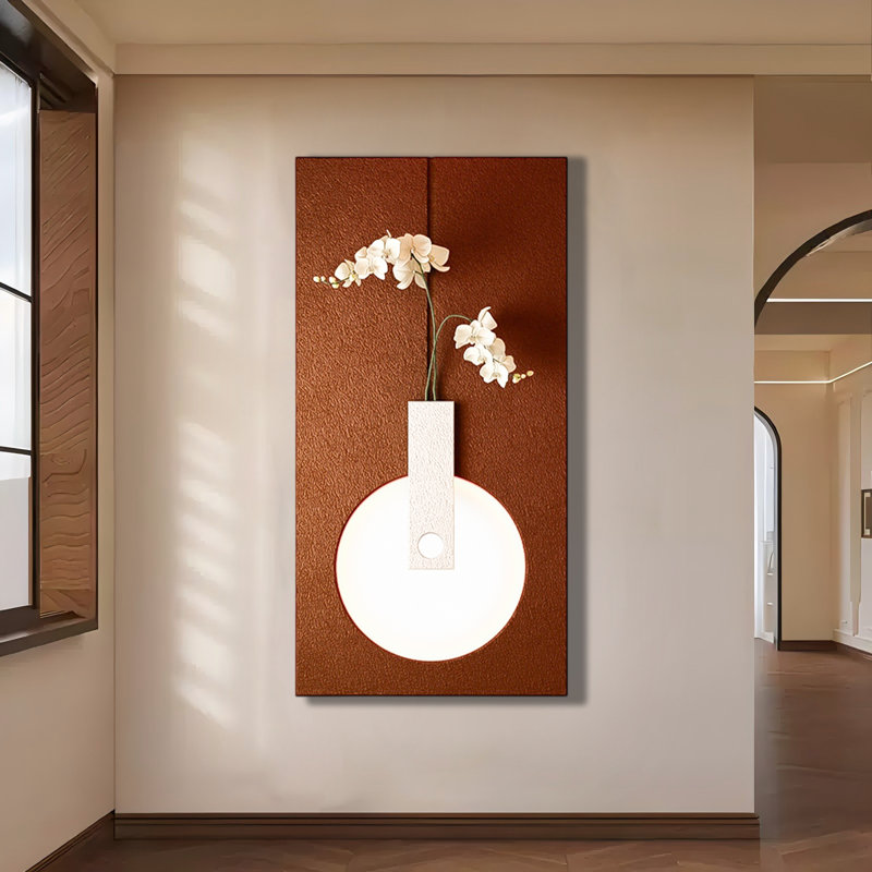 Retro LED Light Sandstone Decorative Painting, 39.37" H x 19.69" W x 1.57" D