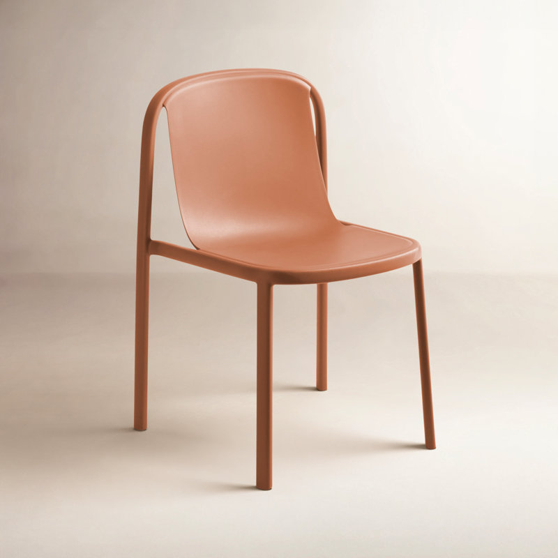 Decade 18'' H Stacking Side Chair, Tomato