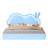 Zoomie Kids Twin Floating Bed Frame with Adjustable LED Headboard, Upholstered Platform Bed, Blue-486176931-500018430