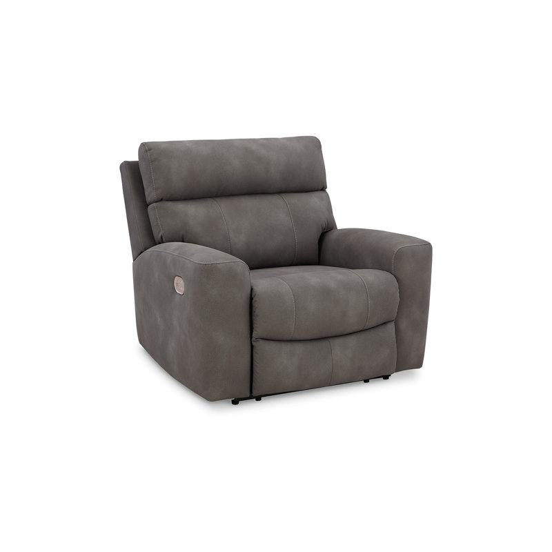 Corbin Power Recliner Chair, Adjustable, USB Port, Faux Leather, Gray, Slate Gray