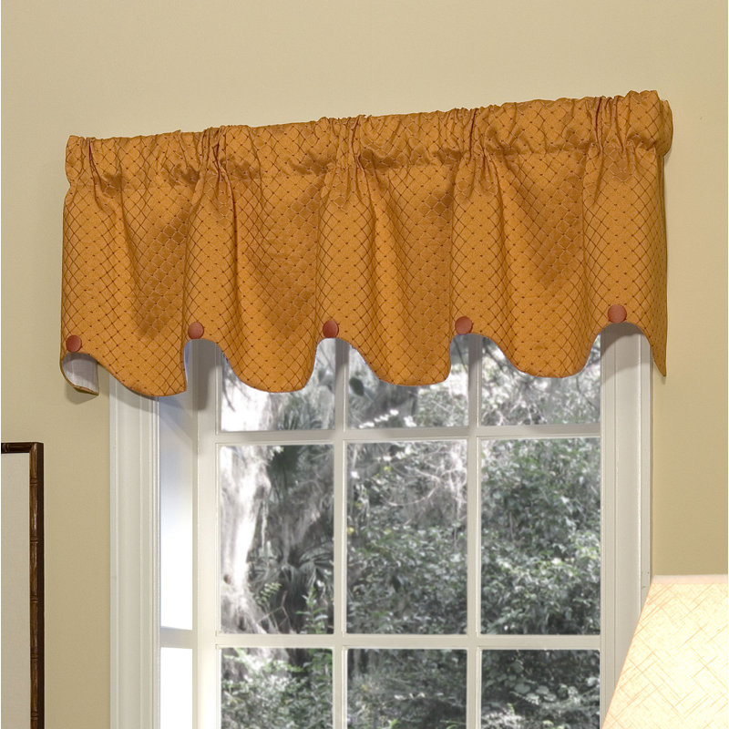 Cantonnière diamant festonnée avec boutons orange Erin, Orange / épice