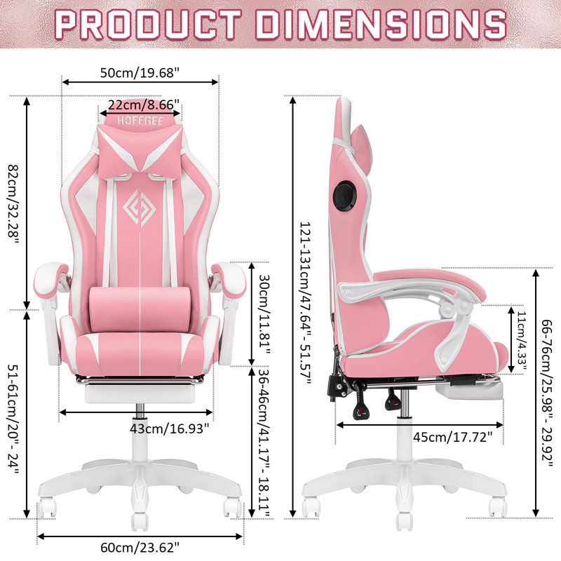 Fauteuil inclinable ergonomique Hoffree, Rose