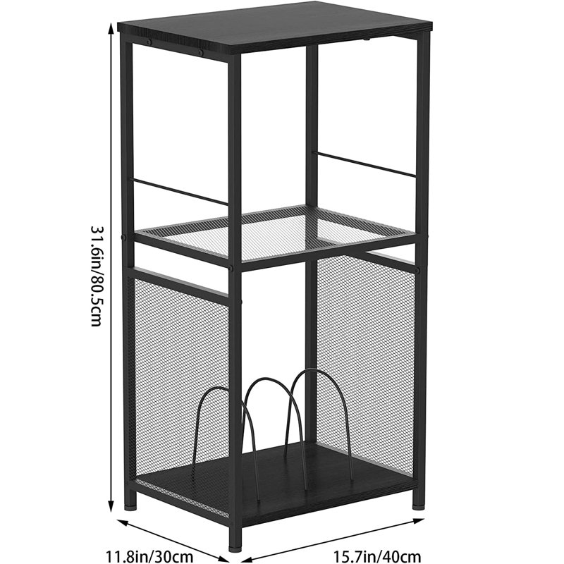 31.7'' H Media Shelves, Black