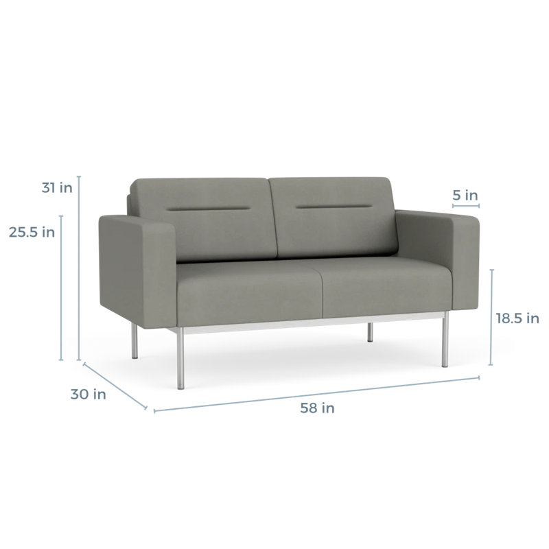 Causeuse de réception Darsey, Sans alimentation, Argent argent, Patriot Plus