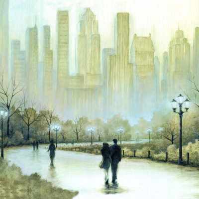 Central Park Walk - peinture sur toile tendue