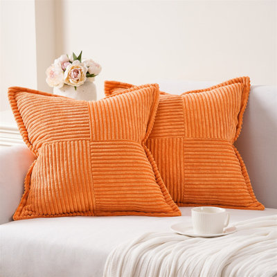 Housse de coussin carré en velours côtelé