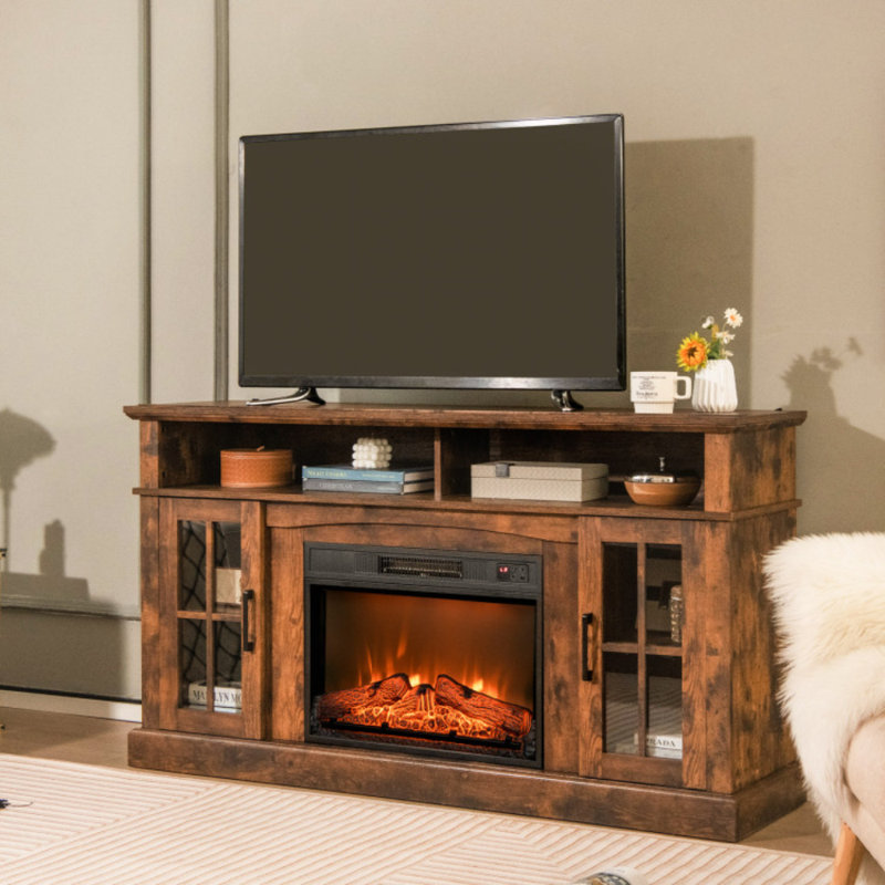 23 in. Electric Fireplace Insert with 3 Brightness Levels, Timer, Overheating Protection, Flame and Heat Work Separately