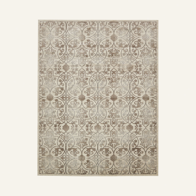 Tapis oriental beige foncé Derby, Rectangle 4 pi 1 po x 6 pi 1 po