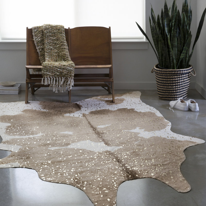 Duran Performance Cowhide Indoor Rug, Rectangle 5' X 6'6"