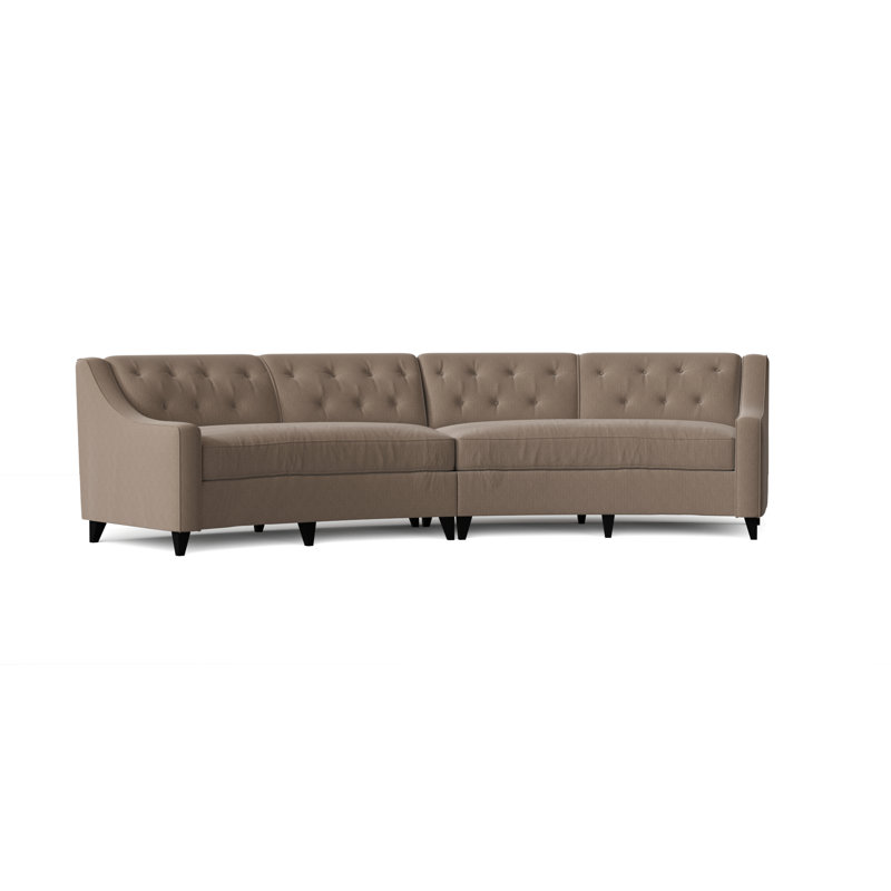 Canapé modulaire de coin symétrique 147 po Charlotte, Ponce Key, Noir, Plumes / duvet
