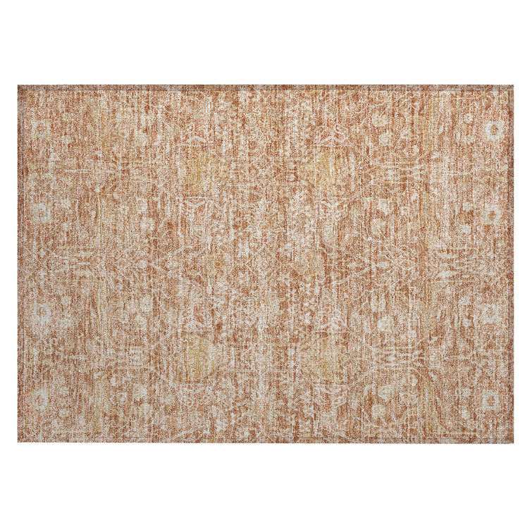 Machine Washable Indoor/Outdoor Chantille ACN1133 Coral Rug