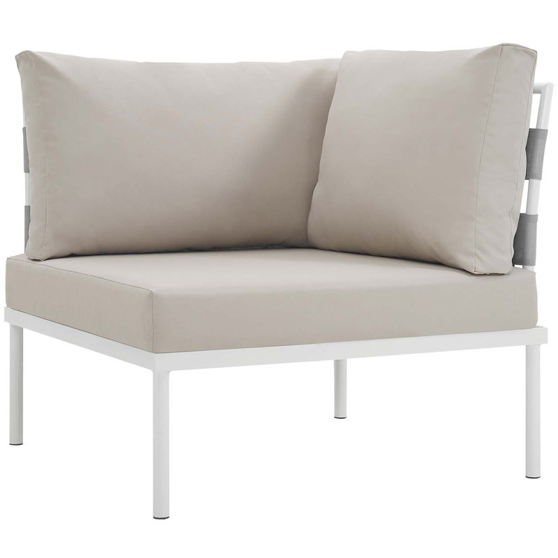 Ensemble de canapé modulaire d'extérieur en aluminium 7 pièces Harmony, Beige