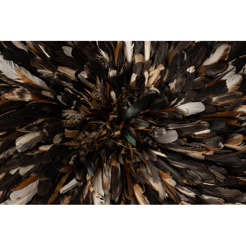 20" Cameroon Feather (JuJu) Décor on Display Stand, Natural