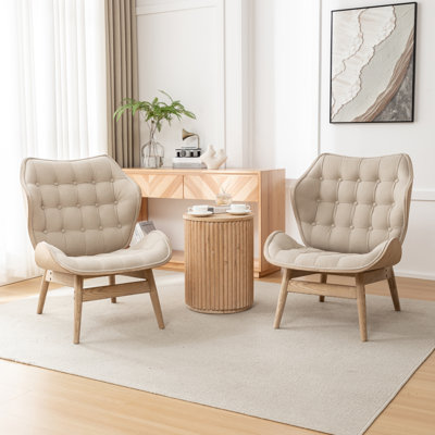 Jeyshan Upholstered Tufted Wingback Chair