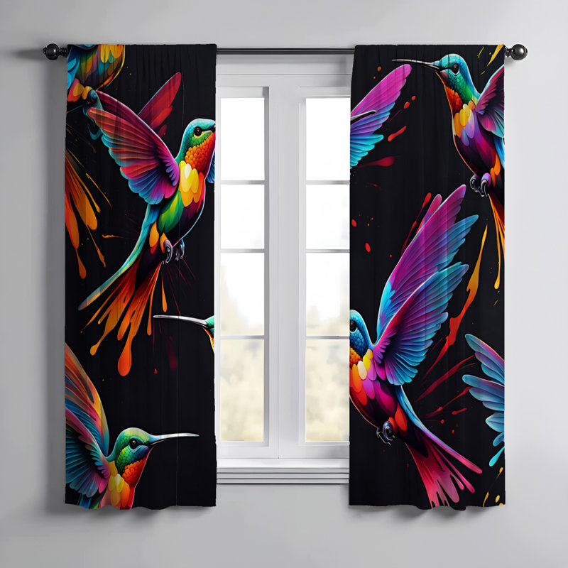 Paire de rideaux semi-transparents en polyester Enchantee, L 20 po x L 61 po