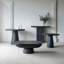 Table basse ovale noire 36 po x 24 po x 15 po
