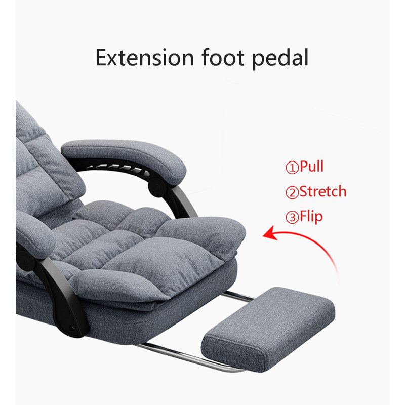 Fauteuil de bureau en lin avec repose-pieds