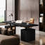 Bureau à hauteur réglable en bois massif 78,74 po de style italien avec deux moteurs à hauteur réglable avec prise de courant intégrée et recharge sans fil, options chêne fumé et chêne noir-980745100-980745103