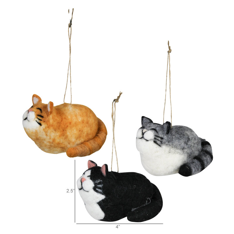 Ornements de chat, feutre, ensemble / 3