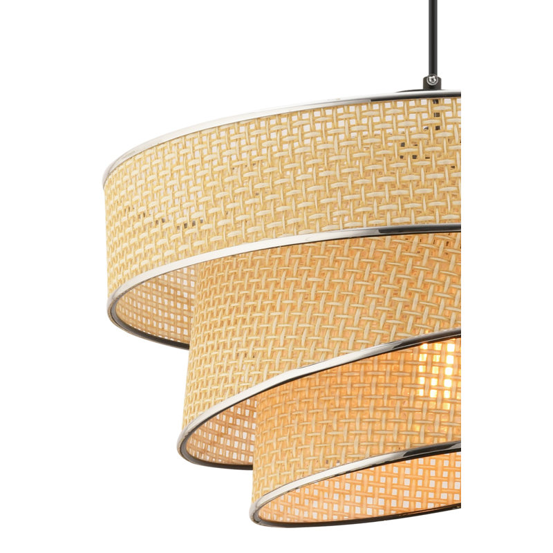 Élégant lustre en métal avec capuchon en coton, couleur chameau, 15,7 po x 15,7 po x 7,9 po | Certifié CE, douille E27 (60 W maximum) | Parfait pour le salon, la salle à manger et le vestibule, élégant luminaire