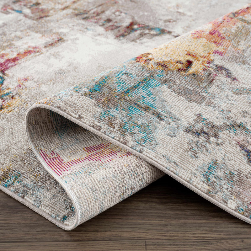 Mardin Multicolor Abstract Medium Pile Rectangular Rug 5'3" x 7'3"