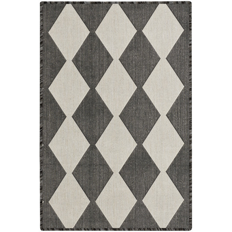 Tapis intérieur / extérieur rectangulaire Positano, Noir, Rectangulaire 2 pi x 3 pi