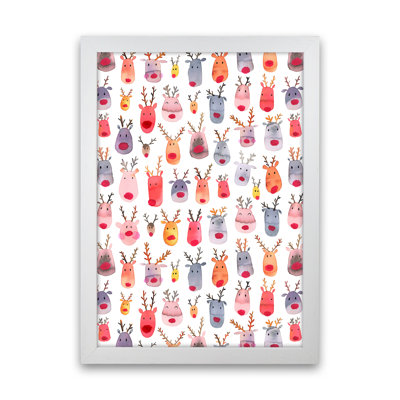 Cute Winter Reindeers Kids - Print