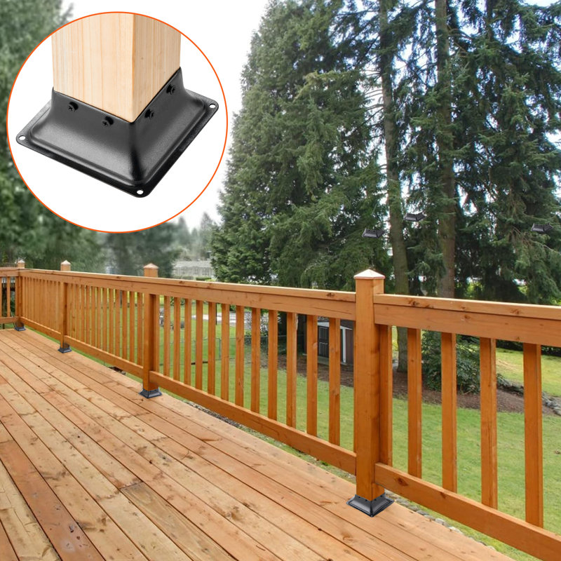 Sumiah Powder-Coated Steel Post Base