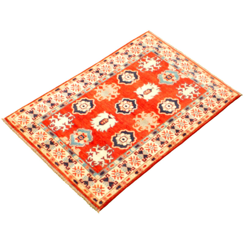Tapis unique en laine noué à la main gazni brun des années 2010 de 3 pi 4 po x 4 pi 8 po Qaiden