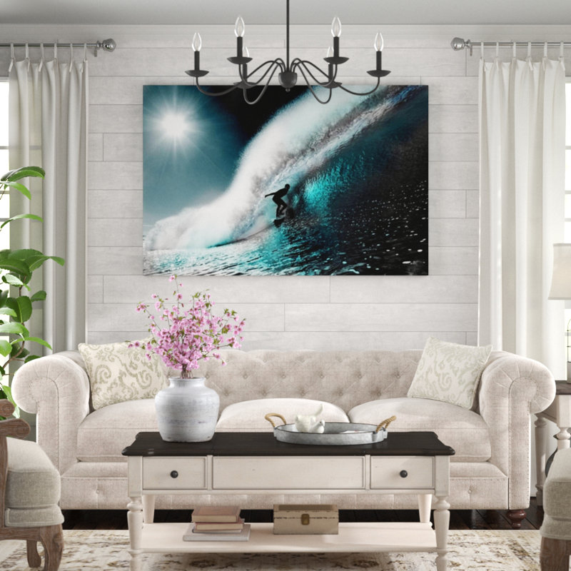 Sofia Fox " Surfing A Break I " by Sofia Fox, 24" H x 36" W x 1.5" D, Matte