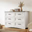 Commode double en bois moderne à 6 tiroirs l 47,2 po Migneco avec poignées en métal et tiroirs coulissants-2064947733