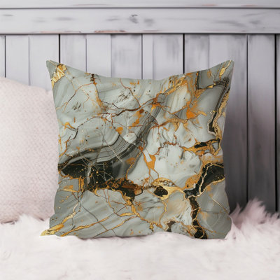 Abstract Golden Gray Geode Crystal XI Modern