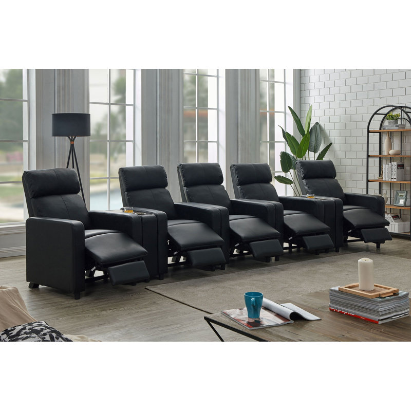 Ensemble de salon inclinable capitonné noir Kryton