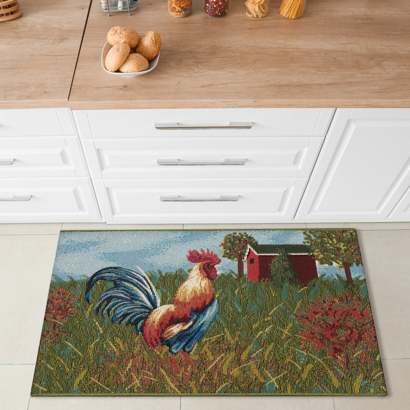 Ambernique Non-Skid Kitchen Mat, Rectangle 2' x 2'10"