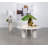 Round Genuine Marble End Table, White