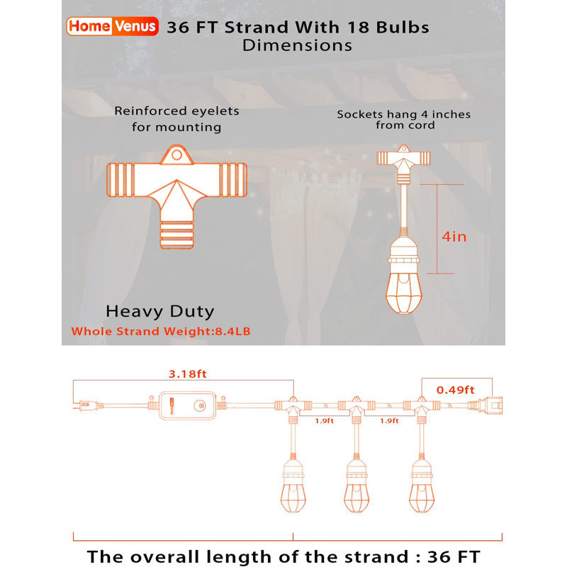 Nayara Outdoor 18 - Bulb 36'' Plug-in String Light