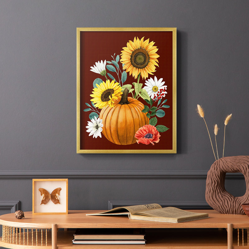 «Beautiful Fall I», reproduction encadrée - bois massif, Or, H 20 po x l 16 po