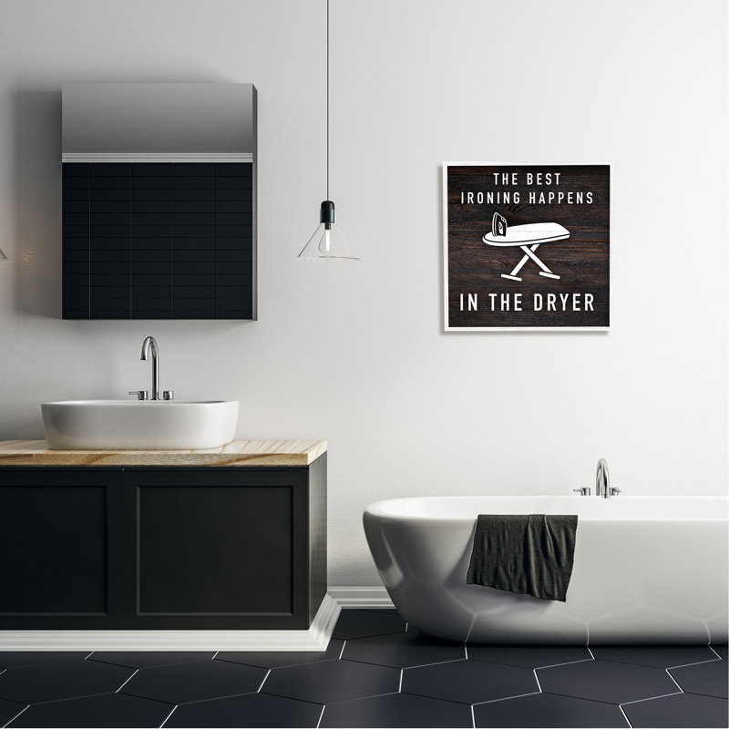 Art textuel sur panneau de fibres à densité moyenne, L 24 po x H 24 po, Giclée encadrée blanc bord de mer