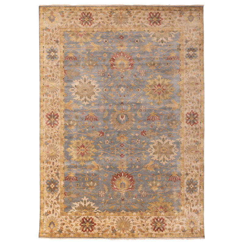 Tapis bleu denim Jules Serapi 9 pi 11 po x 13 pi 10 po