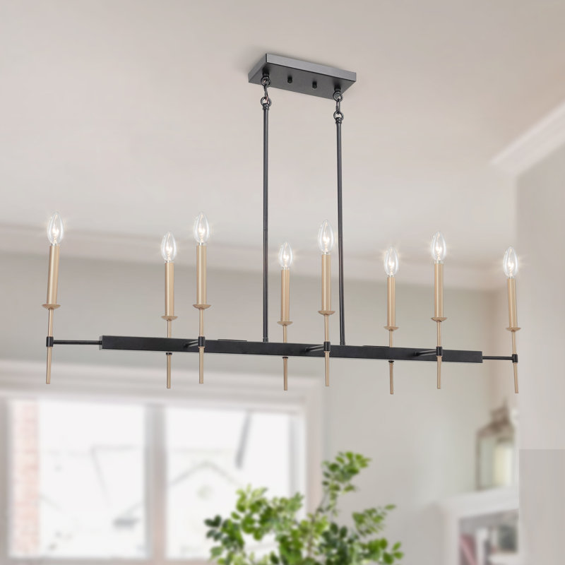 Lustre de ferme moderne à 8 lumières de 48 po de largeur pour salle à manger
