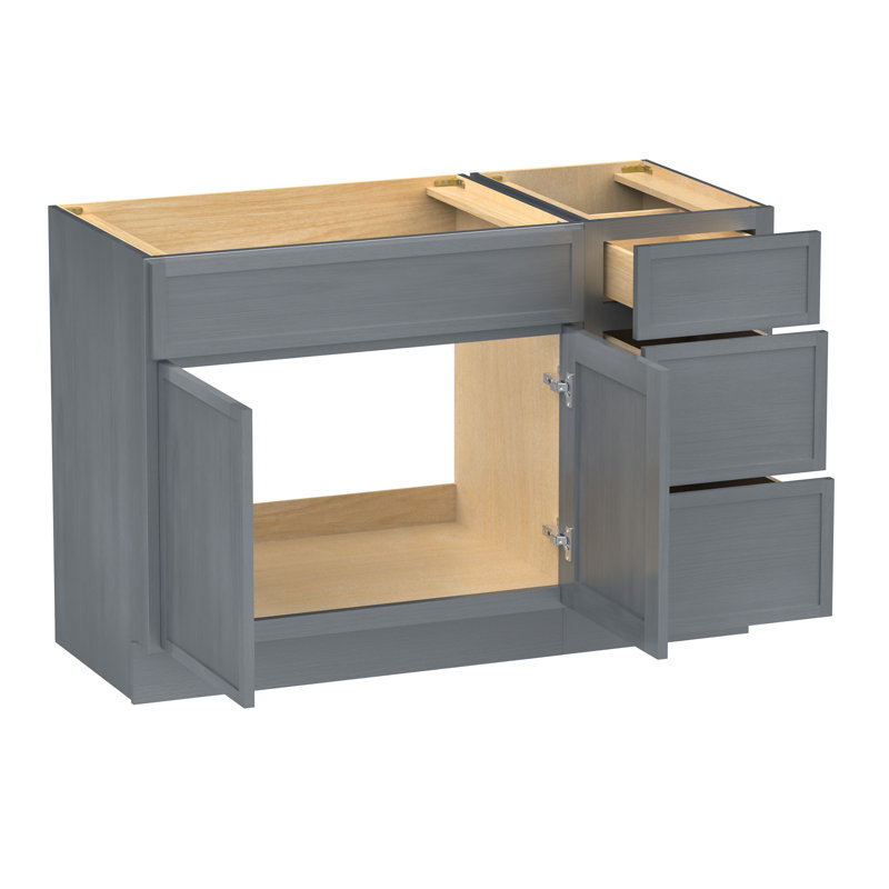 Base de meuble-lavabo simple 51 po seulement, Argent argent