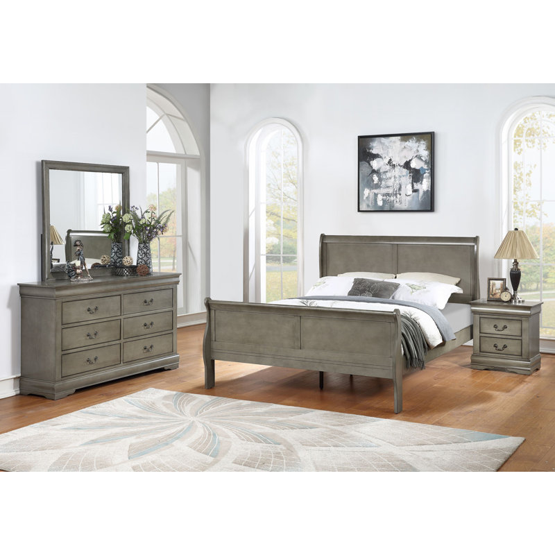 Julianis 4-2_Norah Sleigh Bedroom Set, Twin, Walnut