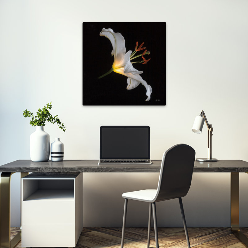 Art floral contemporain Lily, H 18 po x l 18 po