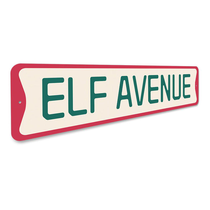 Plaque en aluminium Elf Avenue, H 6 po x l 24 po x P 0,06 po