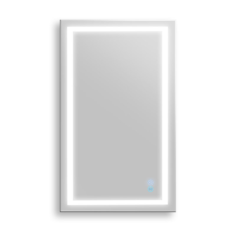 Miroir à DEL rectangulaire sans cadre 3cct, 40 po x 24 po