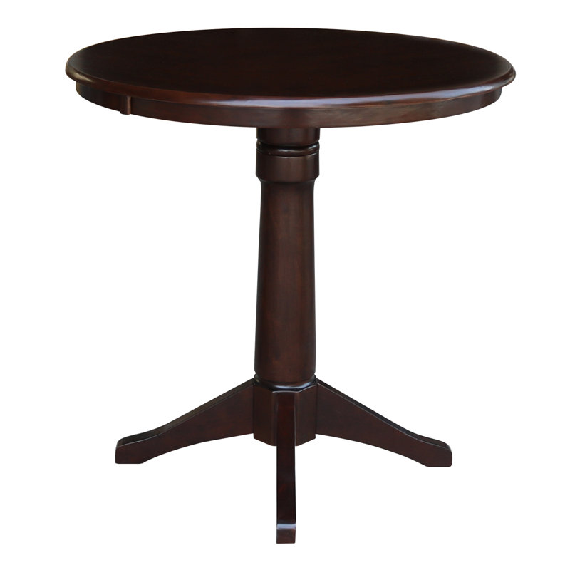 Gianluka Counter Height Solid Wood Dining Table, Rich Mocha, 35.9" H x 36" L x 36" W