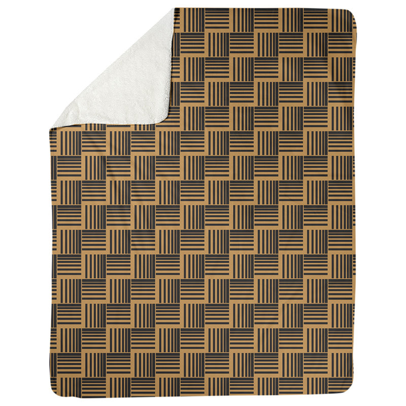 Couverture polaire à rayures classic basketweave, l 50 po x L 60 po, Orange / Noir