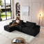 Canapé modulaire modulaire, canapé en nuage de velours côtelé à siège profond avec porte-gobelets, ports USB et boîte de rangement, canapé-lit, canapé-lit sans dossier avec repose-pieds mobile pour le salon, aucun assemblage requis, noir-129381582