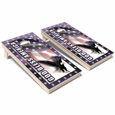 Ensemble de planches de cornhole Patriotic God Bless America