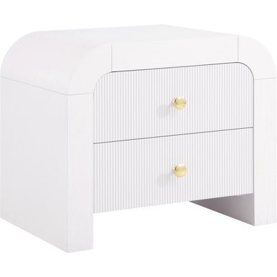 Alessondra 2 Drawer Fluted Night Stand